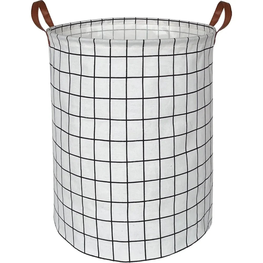 Foldable Waterproof-Lined Canvas Laundry Basket