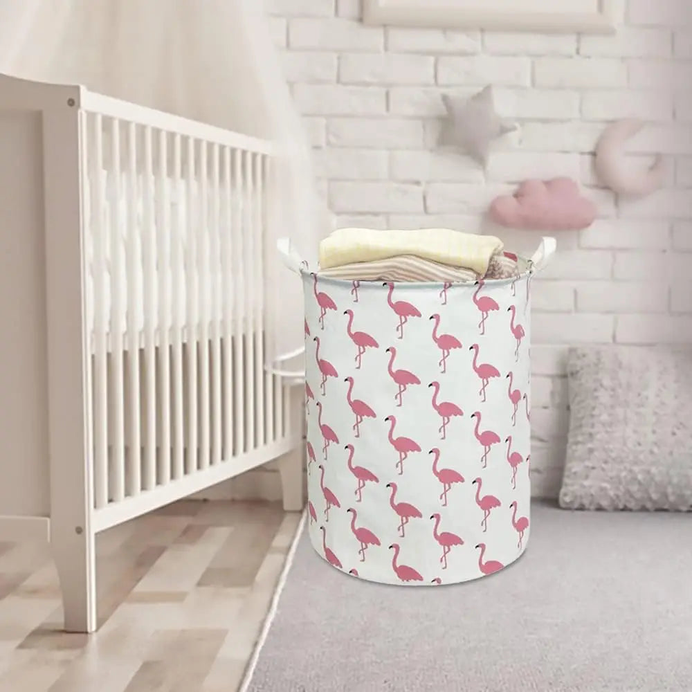 Foldable Waterproof-Lined Canvas Laundry Basket