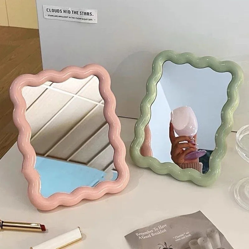 Foldable Wave-Inspired Travel Makeup Mirror