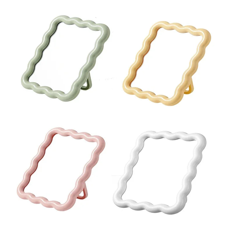 Foldable Wave-Inspired Travel Makeup Mirror