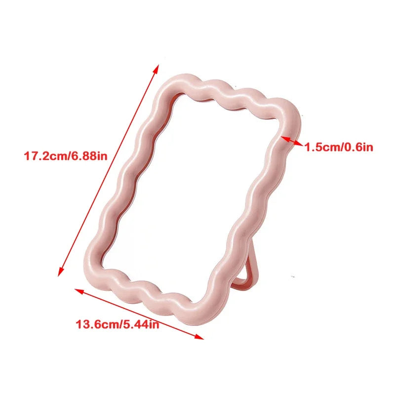 Foldable Wave-Inspired Travel Makeup Mirror