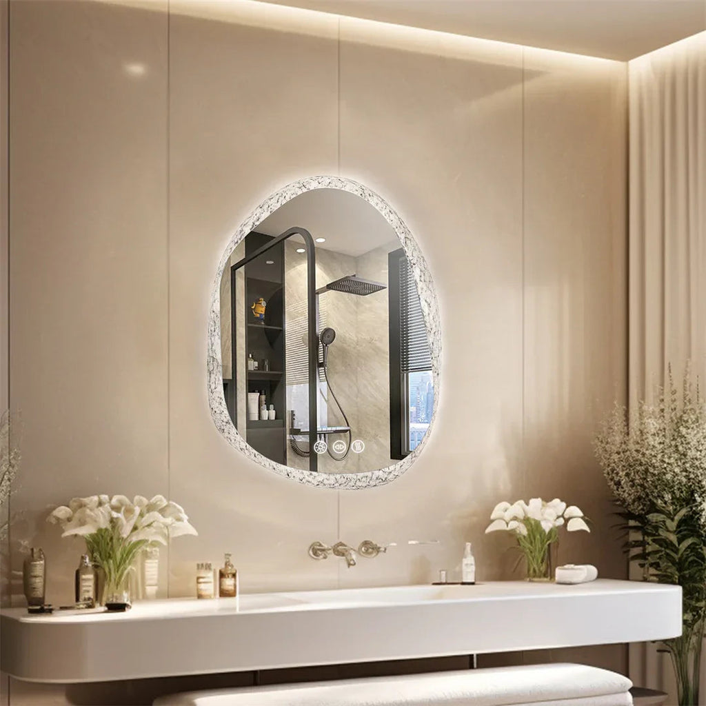 Frameless Anti-Fog Dimmable LED Bathroom Mirror (IP66 Waterproof)