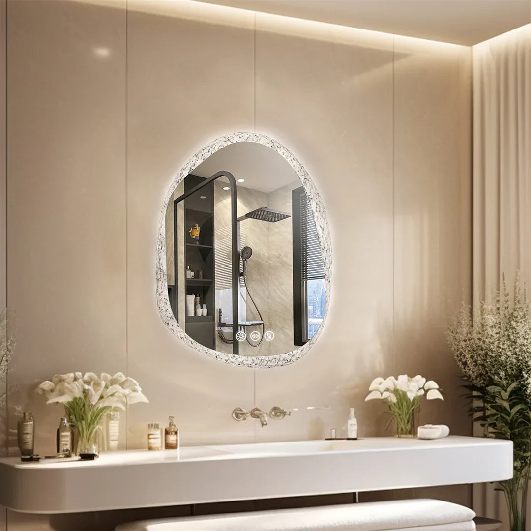 Frameless Anti-Fog Dimmable LED Bathroom Mirror (IP66 Waterproof)