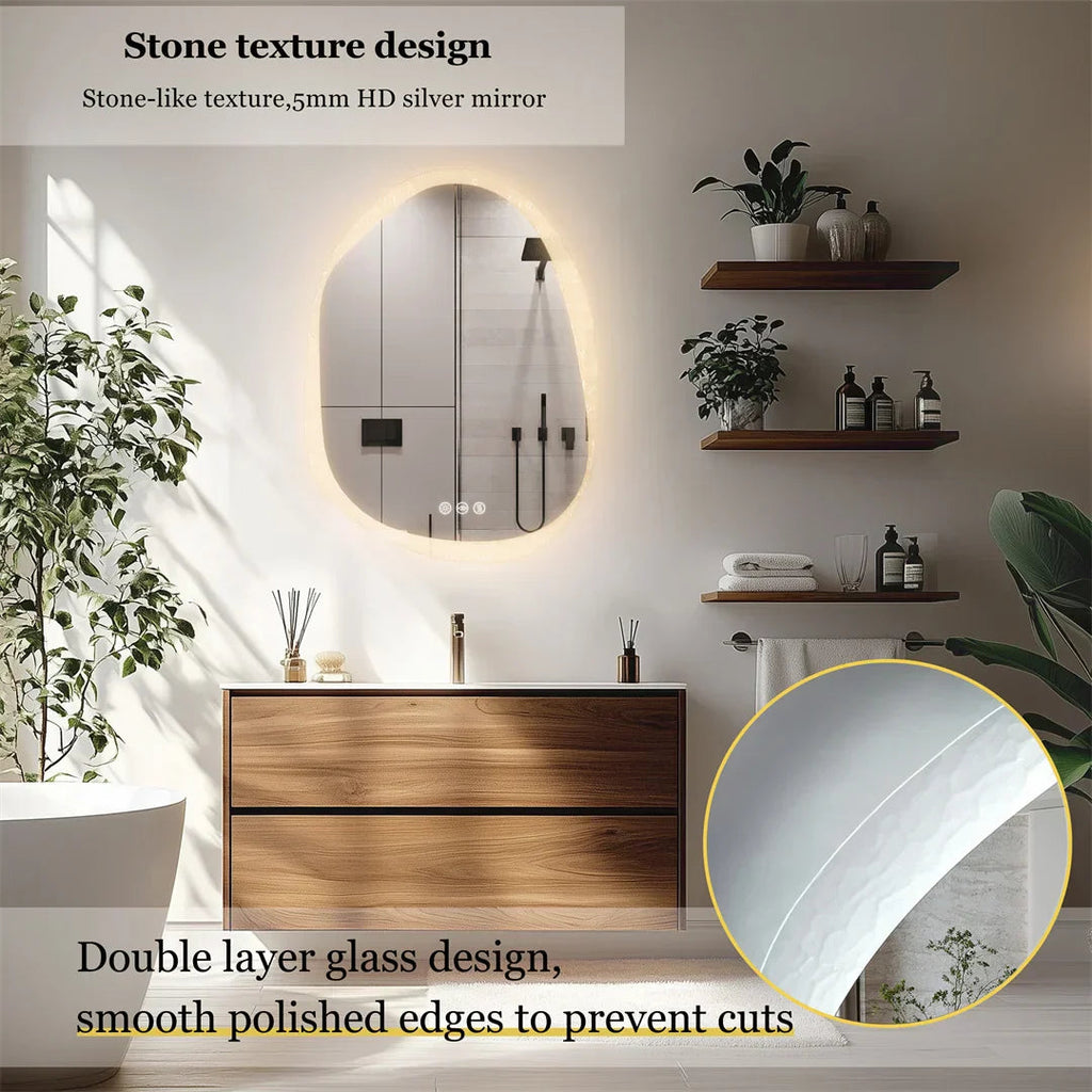 Frameless Anti-Fog Dimmable LED Bathroom Mirror (IP66 Waterproof)