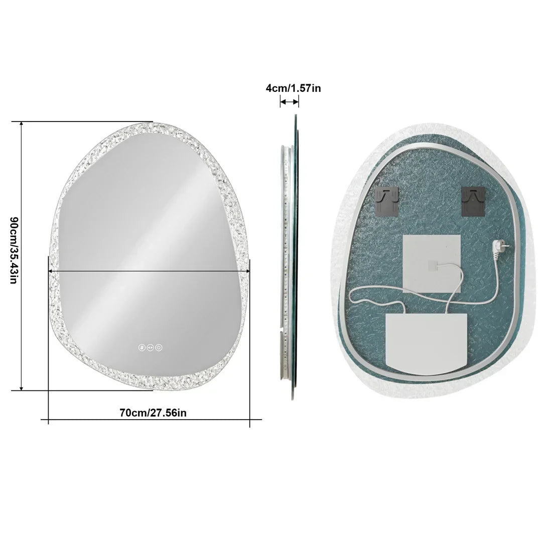 Frameless Anti-Fog Dimmable LED Bathroom Mirror (IP66 Waterproof)