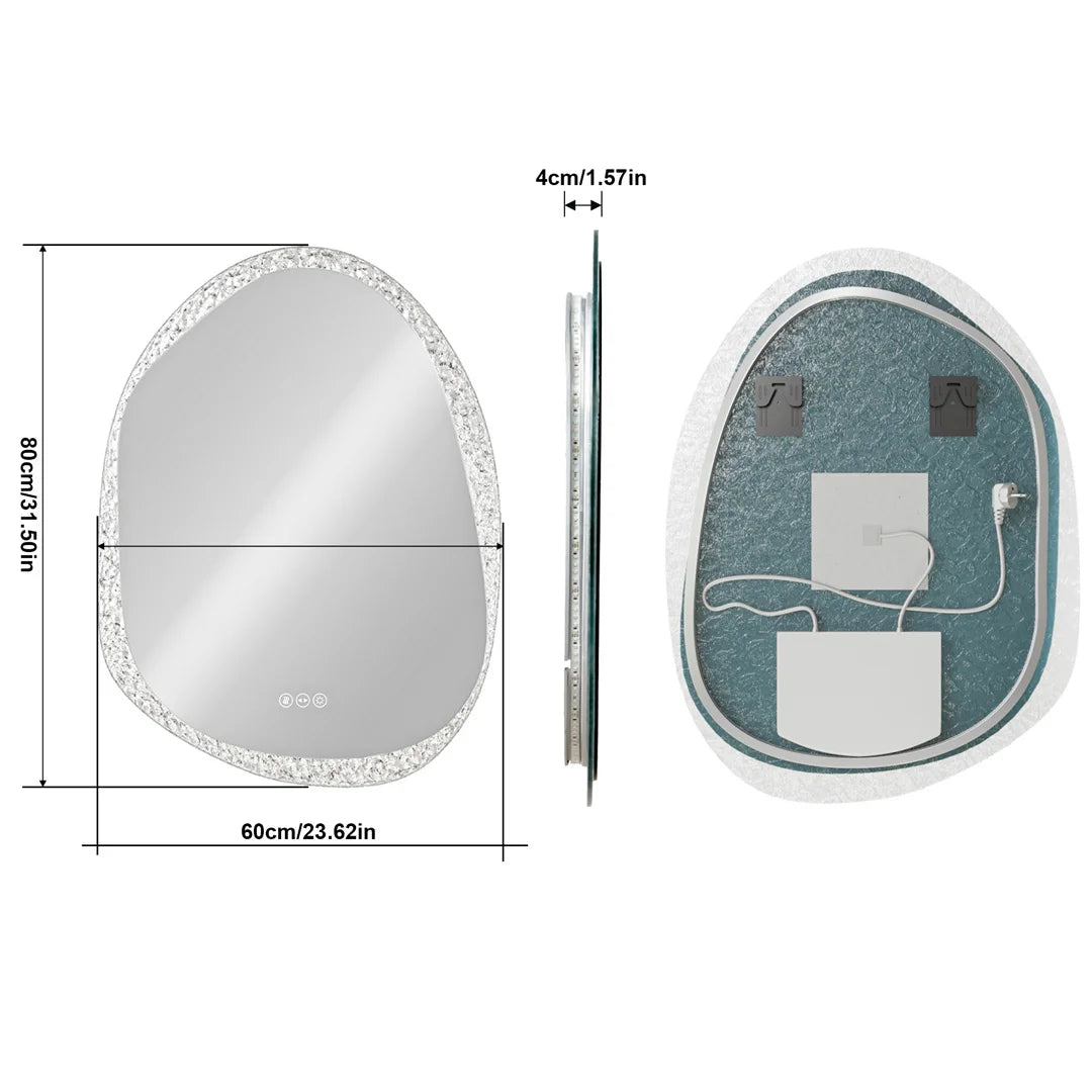 Frameless Anti-Fog Dimmable LED Bathroom Mirror (IP66 Waterproof)