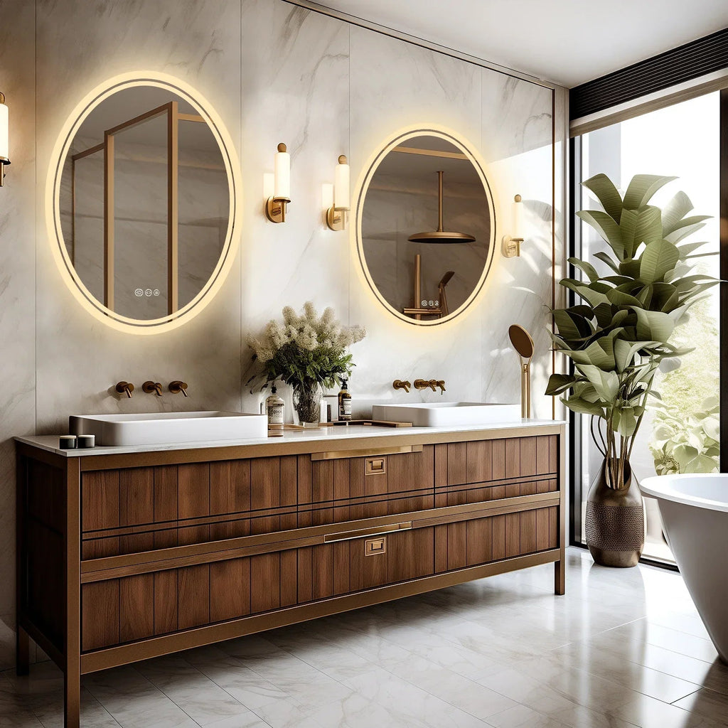Frameless Anti-Fog Dimmable Touch LED Vanity Mirror (Hardwired)