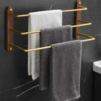 Freestanding Double-Bar Rust-Resistant Metal Towel Rack