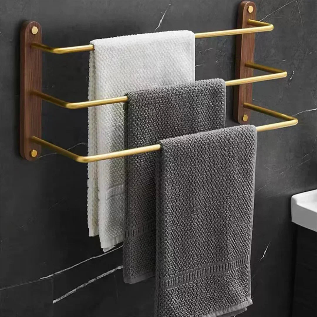 Freestanding Double-Bar Rust-Resistant Metal Towel Rack