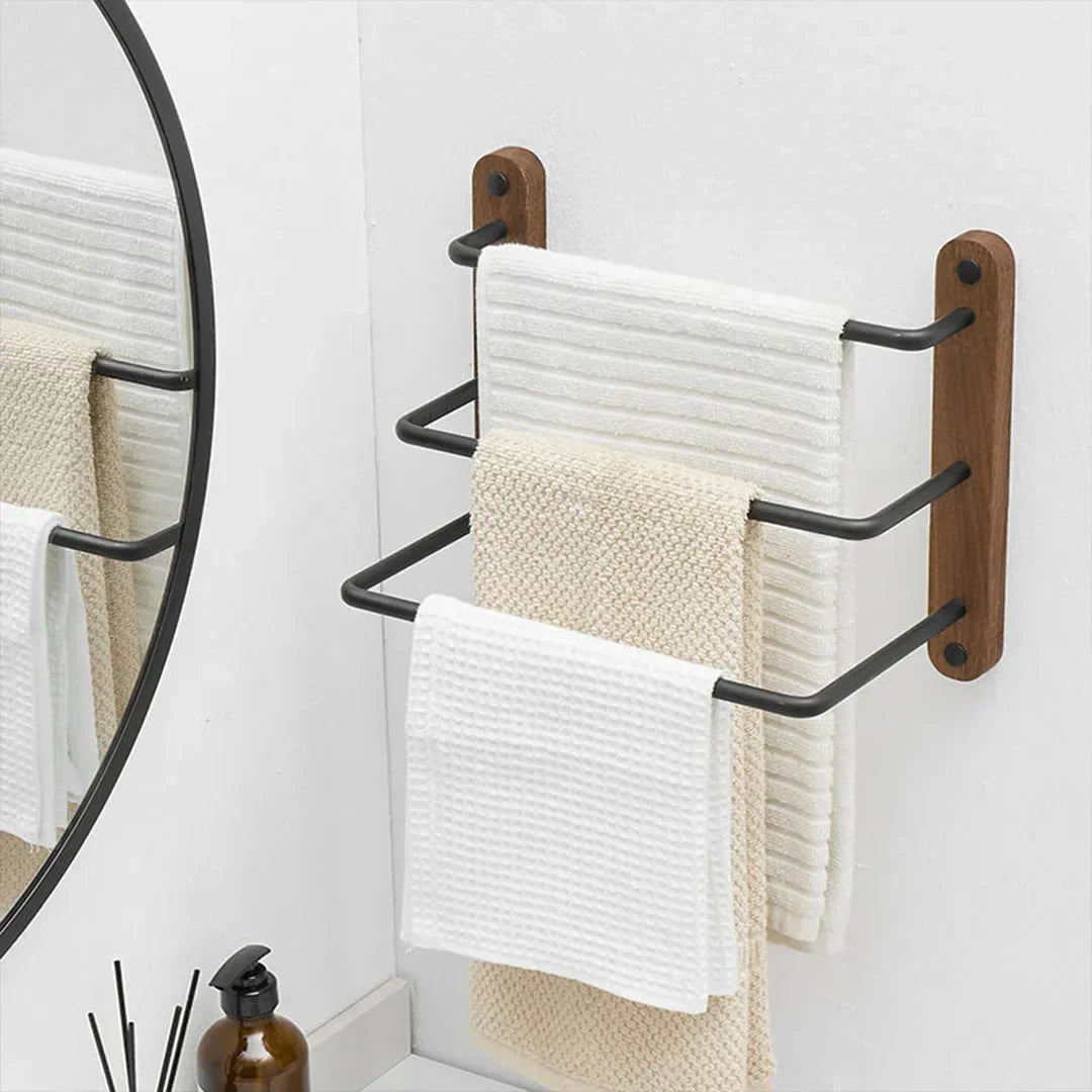 Freestanding Double-Bar Rust-Resistant Metal Towel Rack