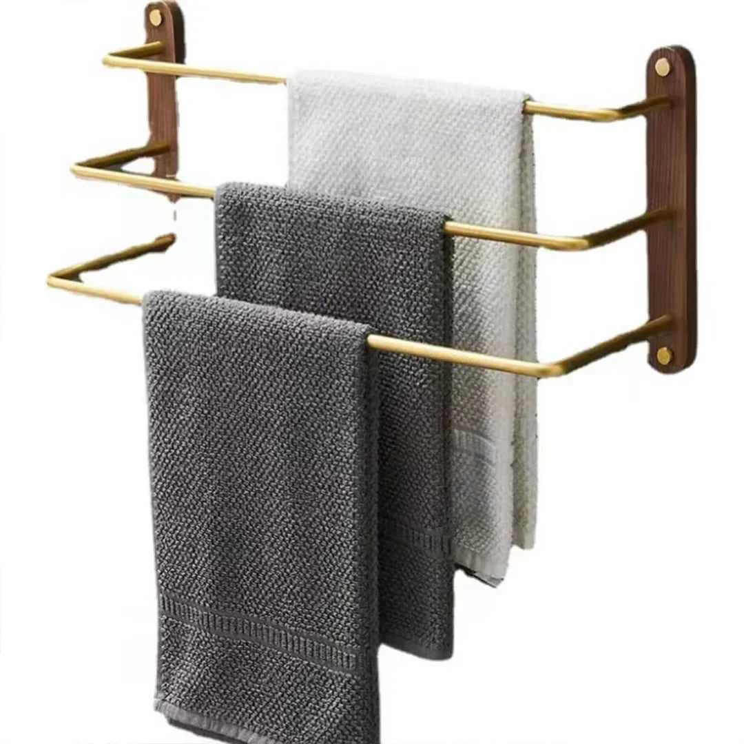 Freestanding Double-Bar Rust-Resistant Metal Towel Rack