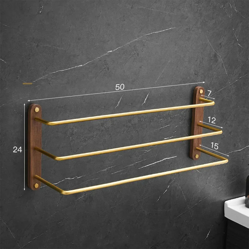 Freestanding Double-Bar Rust-Resistant Metal Towel Rack