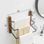 Freestanding Double-Bar Rust-Resistant Metal Towel Rack