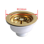 Gold Stainless Steel Sink Strainer (Fits 3.3–3.5 Inch Drains)