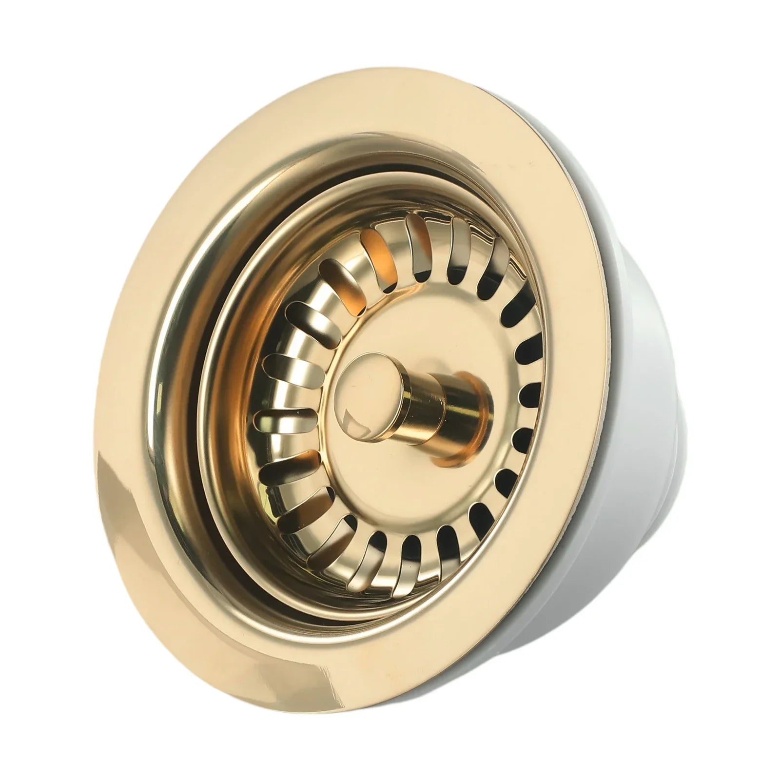 Gold Stainless Steel Sink Strainer (Fits 3.3–3.5 Inch Drains)