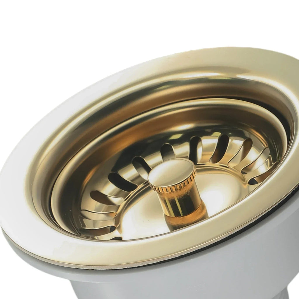 Gold Stainless Steel Sink Strainer (Fits 3.3–3.5 Inch Drains)