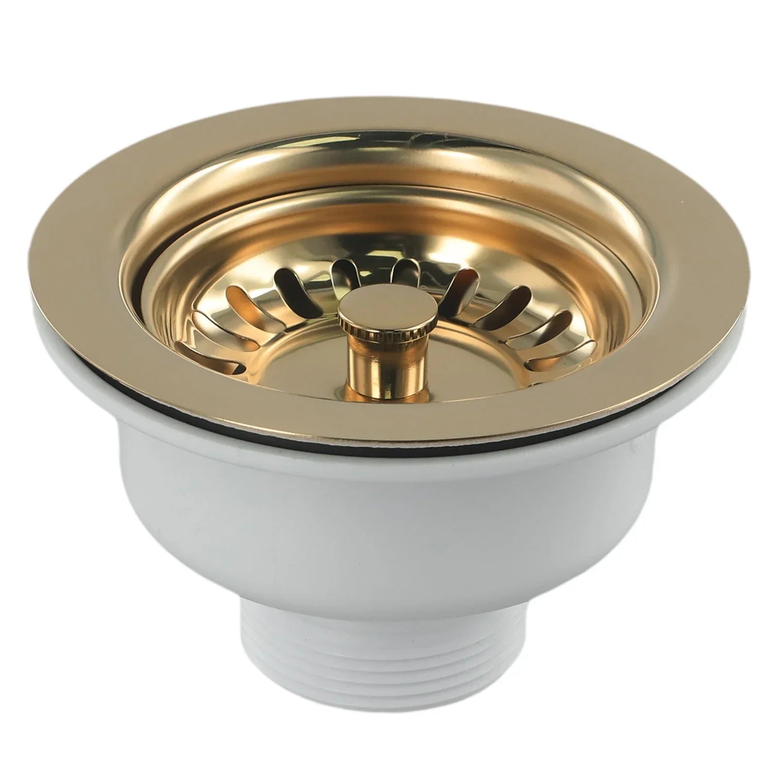 Gold Stainless Steel Sink Strainer (Fits 3.3–3.5 Inch Drains)