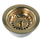Gold Stainless Steel Sink Strainer (Fits 3.3–3.5 Inch Drains)