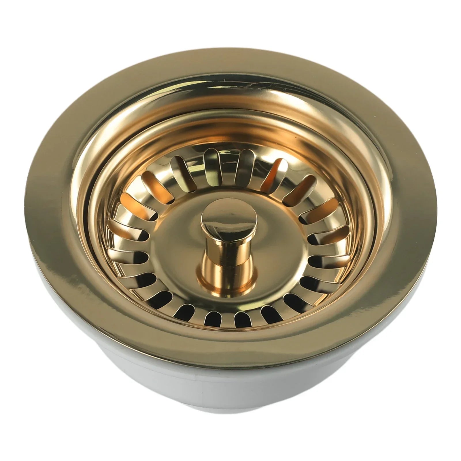Gold Stainless Steel Sink Strainer (Fits 3.3–3.5 Inch Drains)