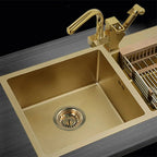 Gold Stainless Steel Sink Strainer (Fits 3.3–3.5 Inch Drains)