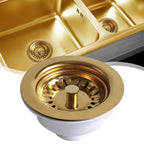 Gold Stainless Steel Sink Strainer (Fits 3.3–3.5 Inch Drains)