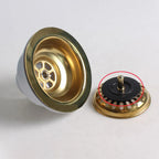 Gold Stainless Steel Sink Strainer (Fits 3.3–3.5 Inch Drains)