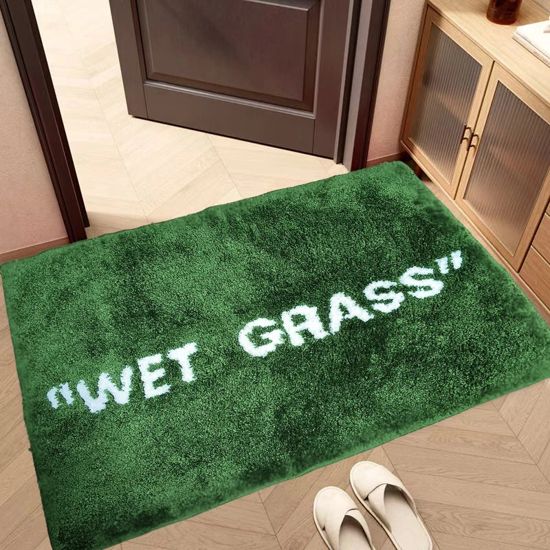 Grass-Inspired Plush Polyester Floor Mat (Non-Slip Backing)