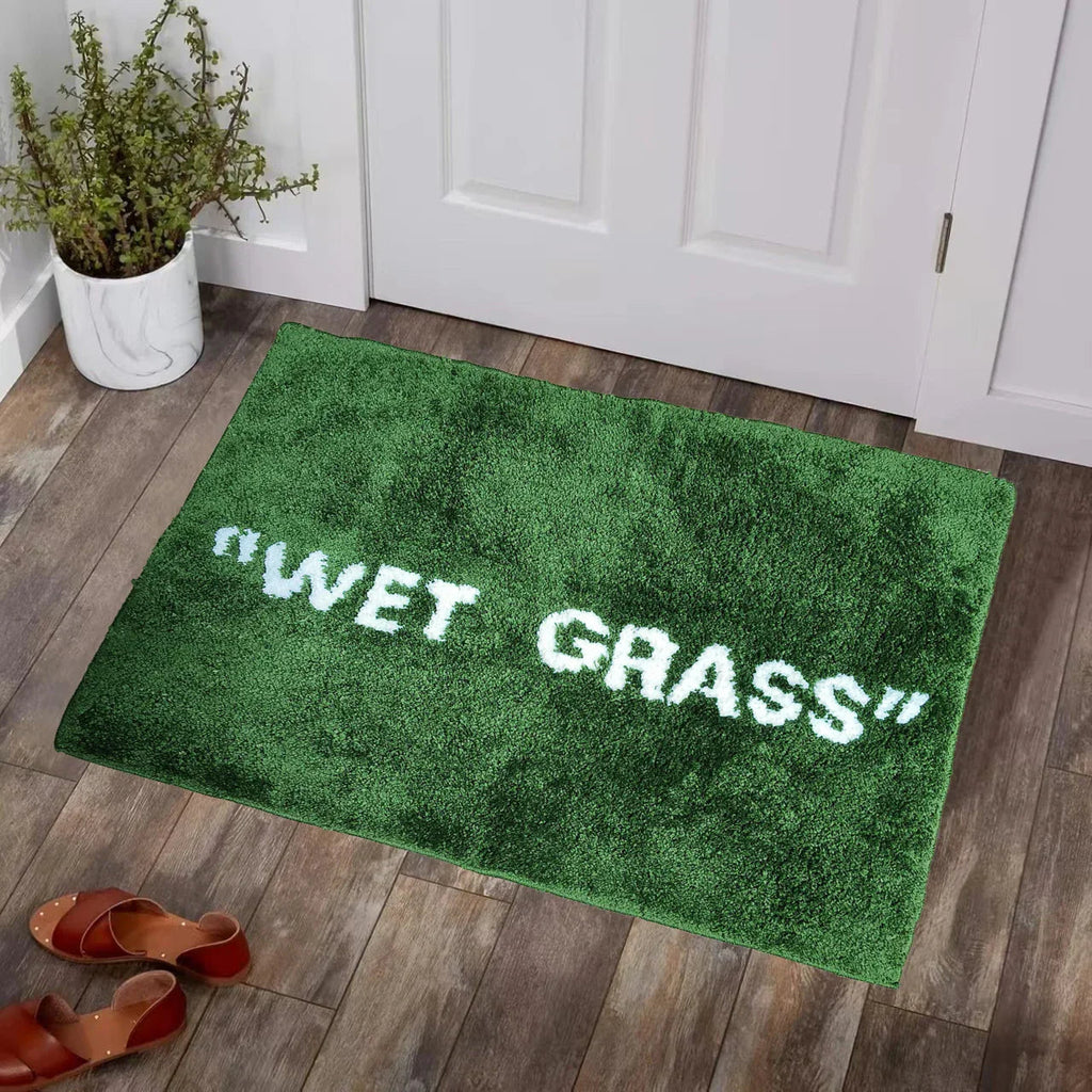 Grass-Inspired Plush Polyester Floor Mat (Non-Slip Backing)