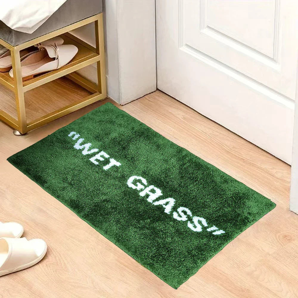 Grass-Inspired Plush Polyester Floor Mat (Non-Slip Backing)