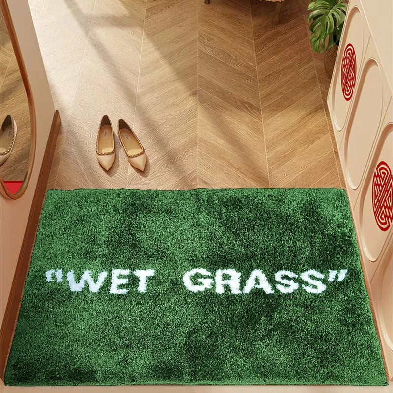 Grass-Inspired Plush Polyester Floor Mat (Non-Slip Backing)