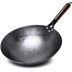 Hand-Forged Pure Iron Wok (Wooden Handle)