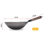 Hand-Forged Pure Iron Wok (Wooden Handle)