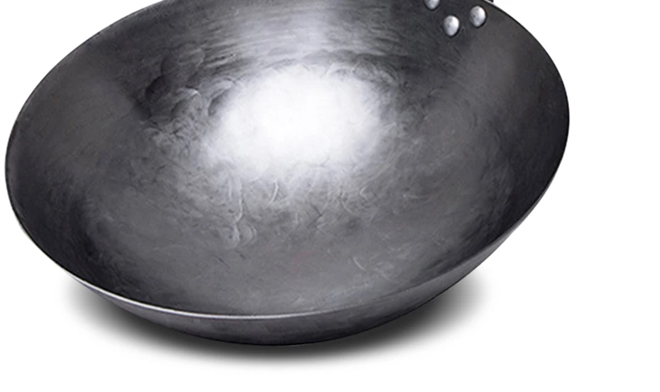 Hand-Forged Pure Iron Wok (Wooden Handle)