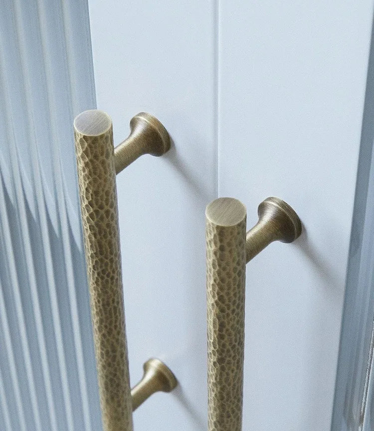 Hand-Hammered Solid Brass Cabinet & Drawer Handle