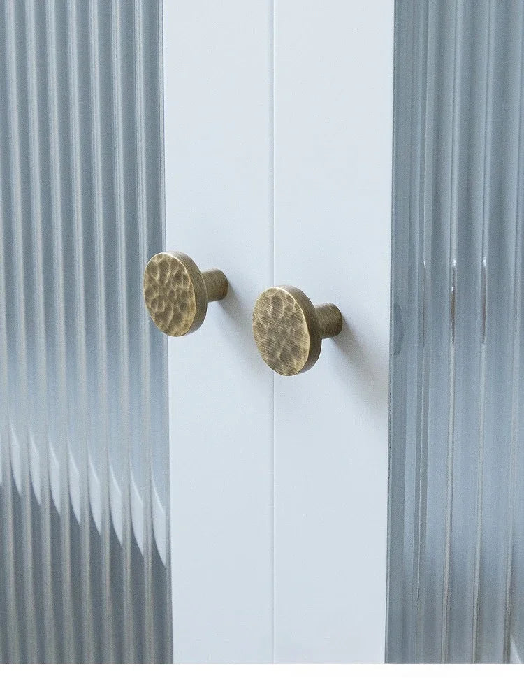 Hand-Hammered Solid Brass Cabinet & Drawer Handle