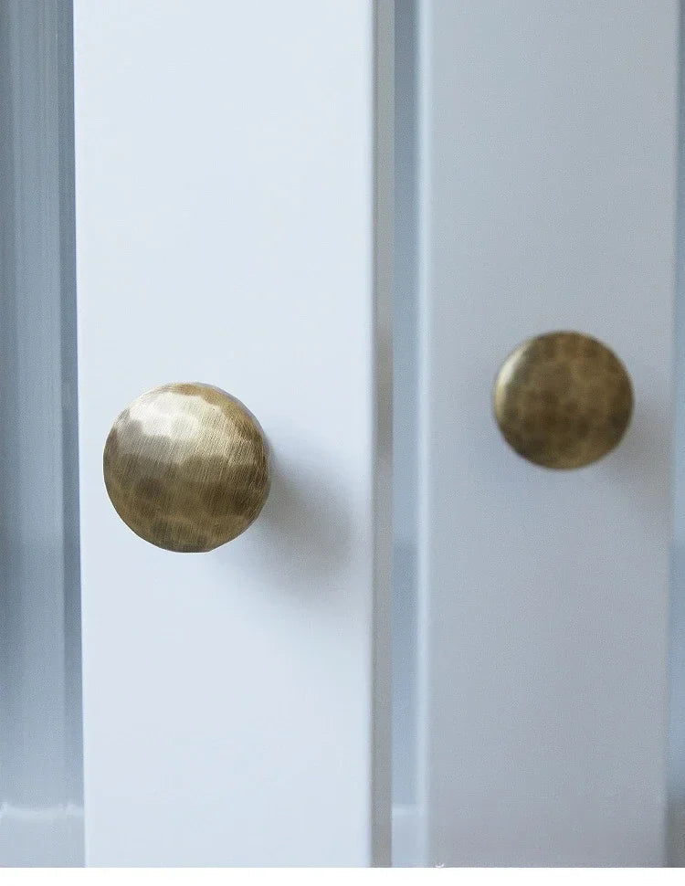 Hand-Hammered Solid Brass Cabinet & Drawer Handle