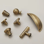 Hand-Hammered Solid Brass Cabinet & Drawer Handle