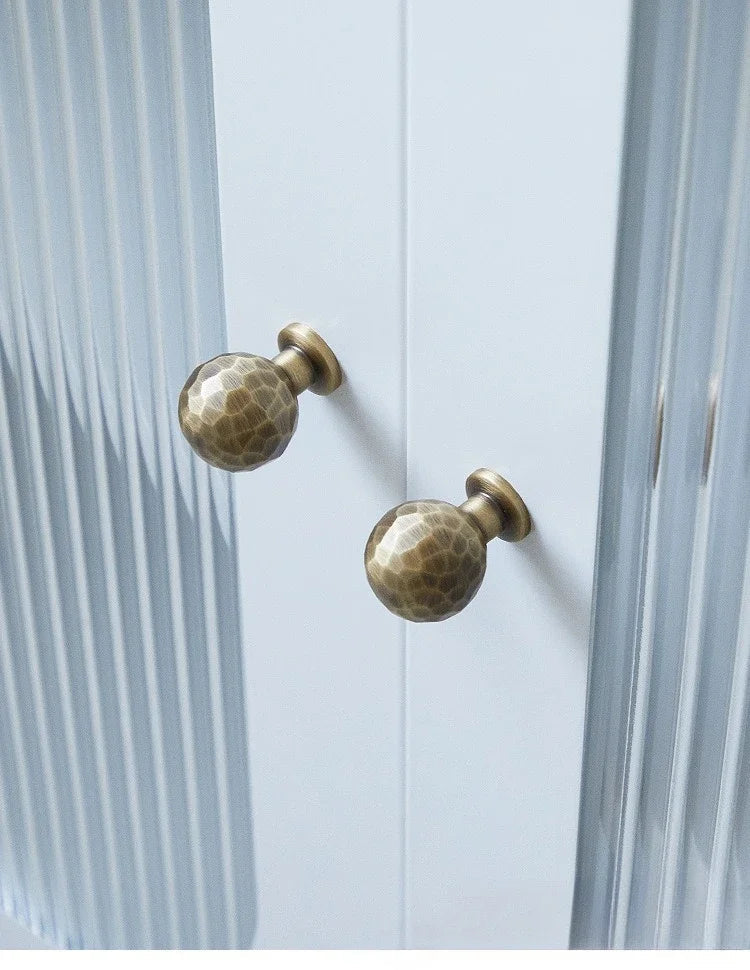 Hand-Hammered Solid Brass Cabinet & Drawer Handle