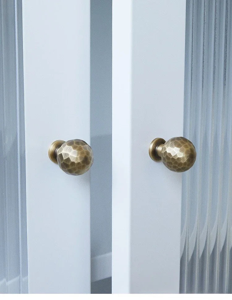 Hand-Hammered Solid Brass Cabinet & Drawer Handle
