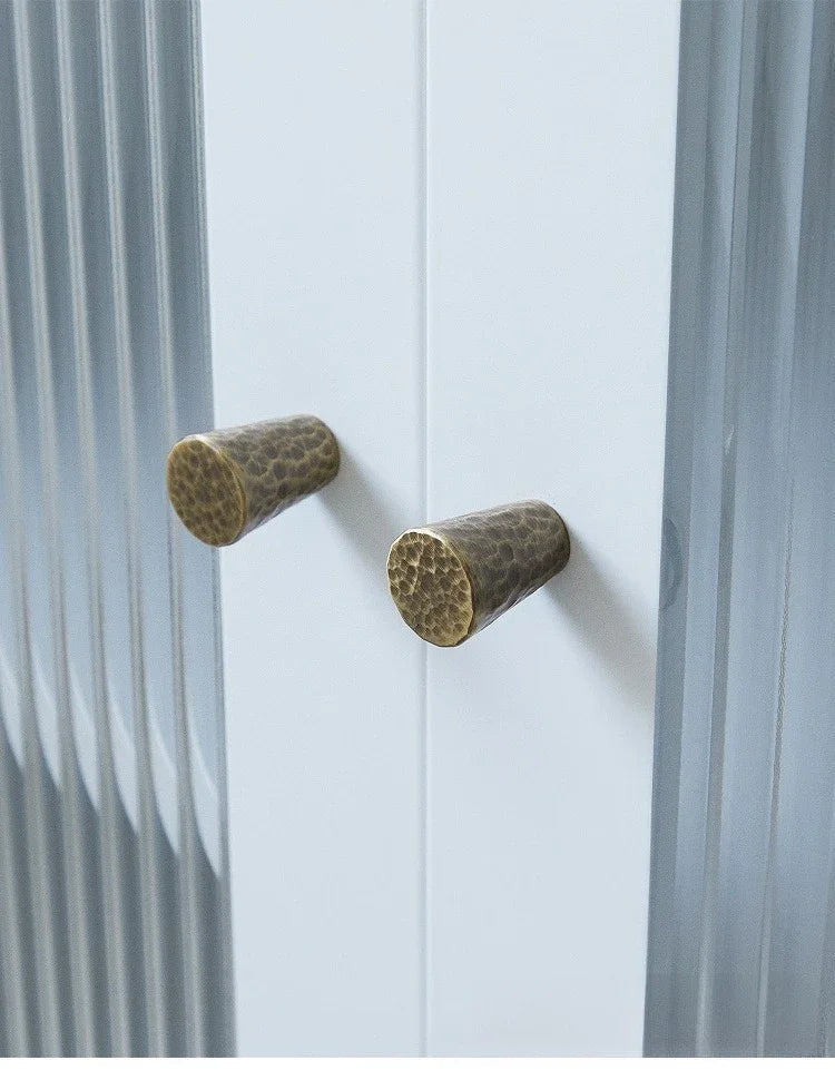 Hand-Hammered Solid Brass Cabinet & Drawer Handle