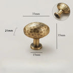 Hand-Hammered Solid Brass Cabinet & Drawer Handle