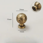 Hand-Hammered Solid Brass Cabinet & Drawer Handle