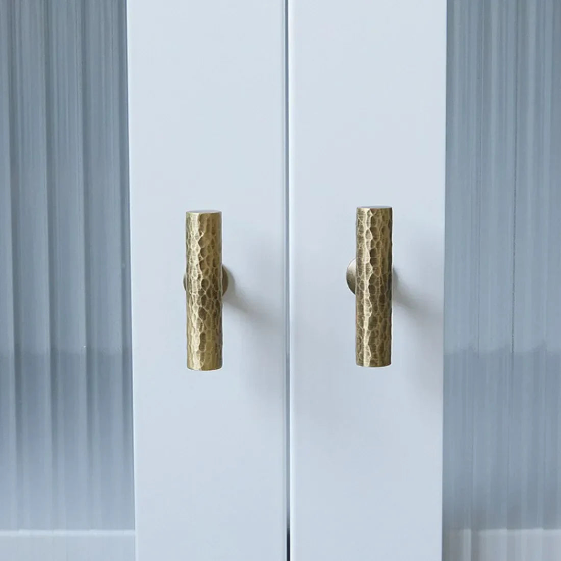 Hand-Hammered Solid Brass Cabinet & Drawer Handle