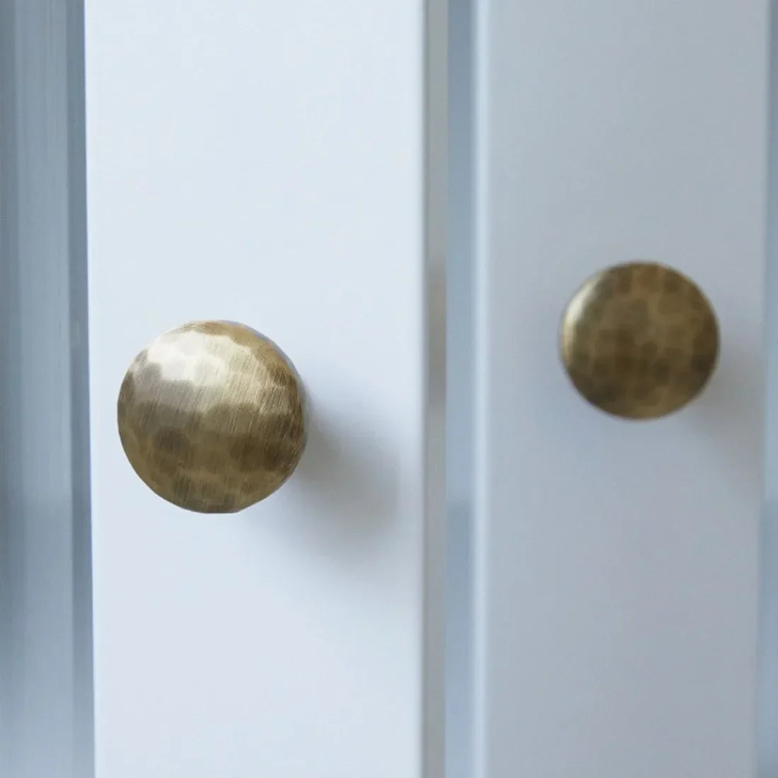 Hand-Hammered Solid Brass Cabinet & Drawer Handle