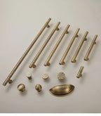 Hand-Hammered Solid Brass Cabinet & Drawer Handle