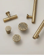 Hand-Hammered Solid Brass Cabinet & Drawer Handle