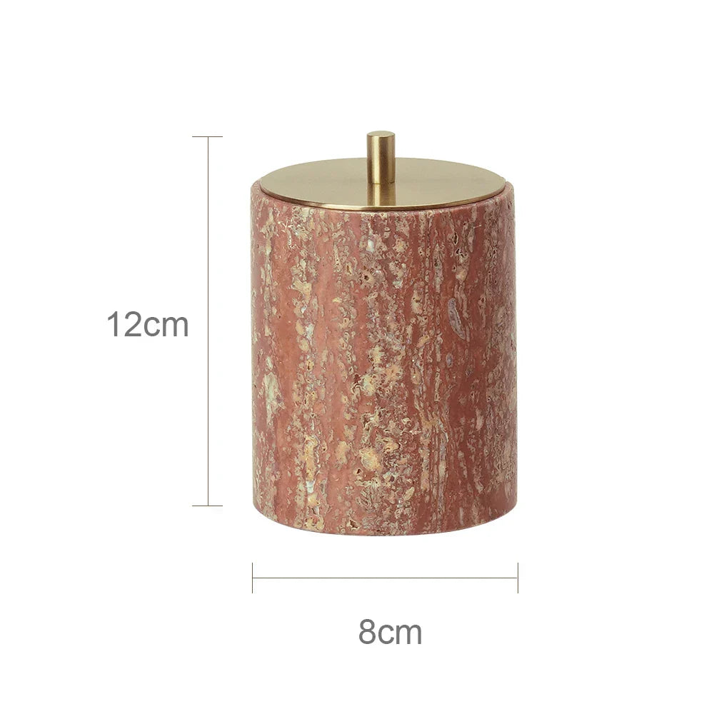 Handcrafted Natural Red Travertine Bathroom Accessories Set (4-Piece)