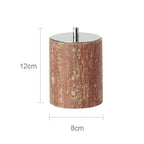 Handcrafted Natural Red Travertine Bathroom Accessories Set (4-Piece)