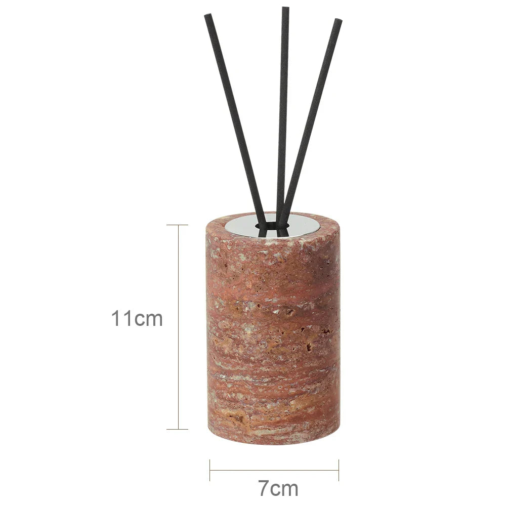 Handcrafted Natural Red Travertine Bathroom Accessories Set (4-Piece)