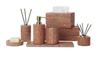 Handcrafted Natural Red Travertine Bathroom Accessories Set (4-Piece)